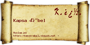 Kapsa Ábel névjegykártya
