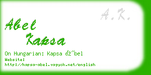 abel kapsa business card